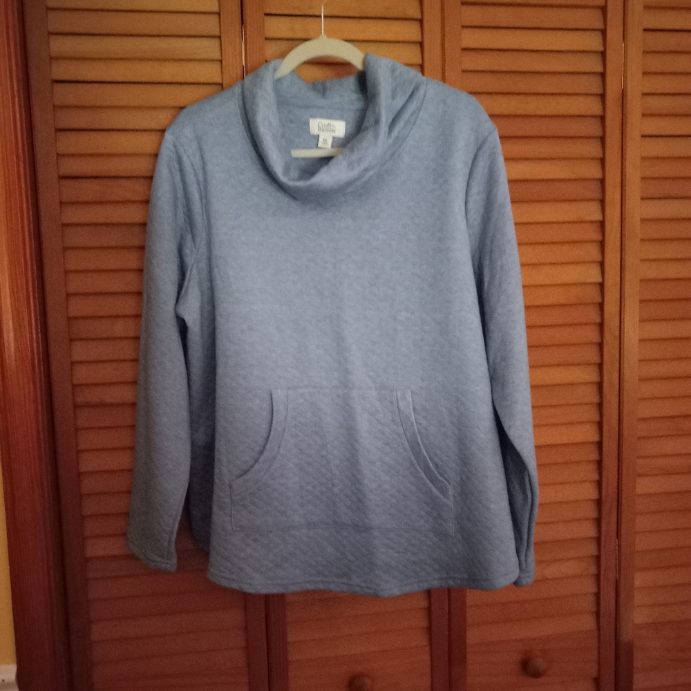 Croft & Barrow cowl neck Blue Top NWT